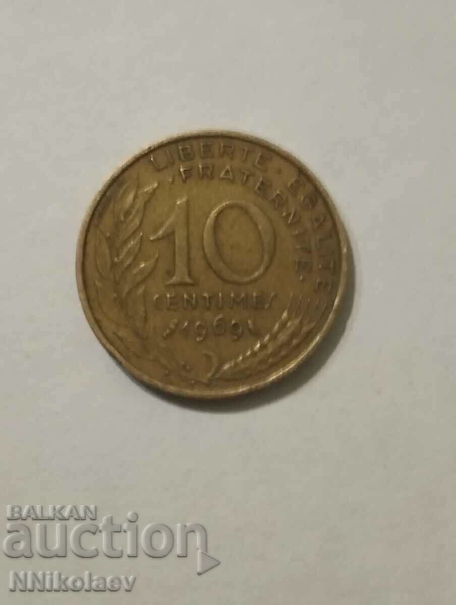 France 10 centimes 1969