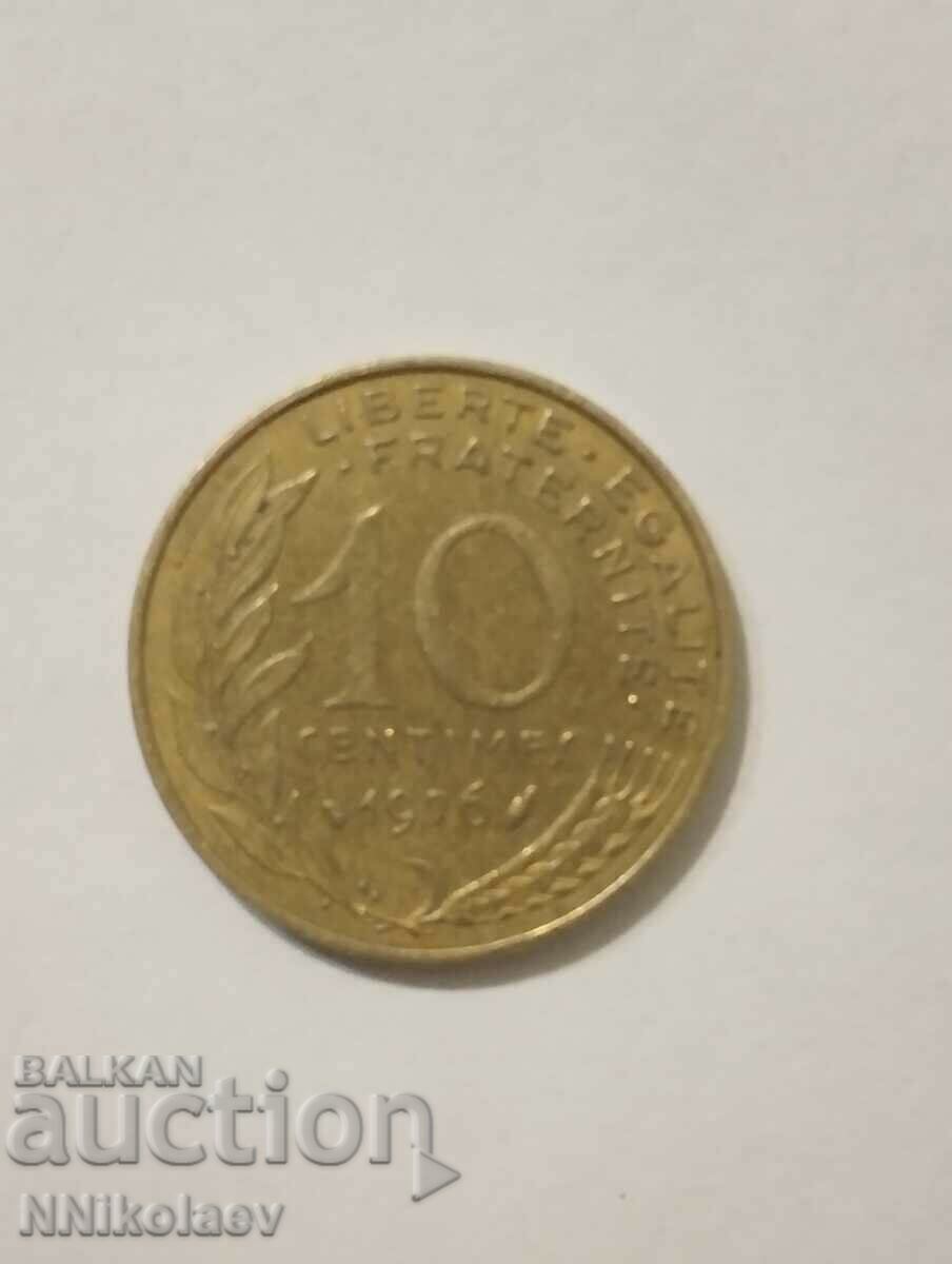 Γαλλία 10 εκατοστά 1976 με τιμή 1.00 BGN | € 0.51 Γαλλία 10 εκατοστά 1976 με τιμή 1.00 BGN | € 0.51