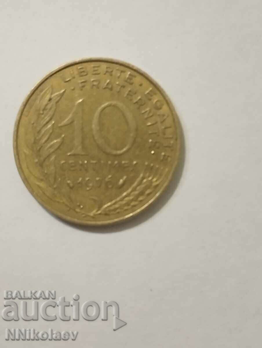Франция 10 сантима 1976г.