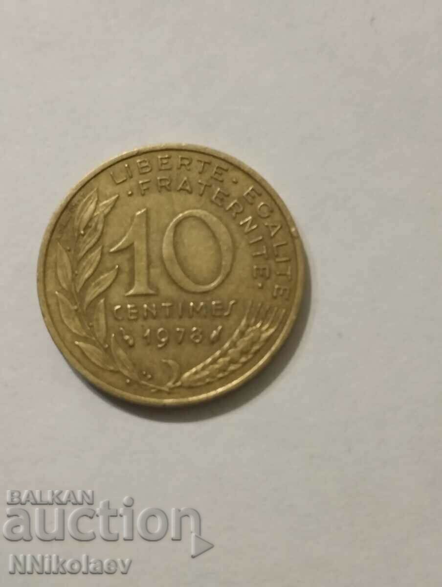 Γαλλία 10 εκατοστά 1978 με τιμή 1.00 BGN | € 0.51