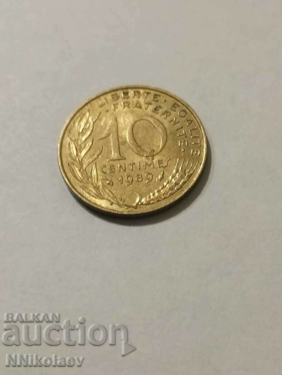 France 10 centimes 1989