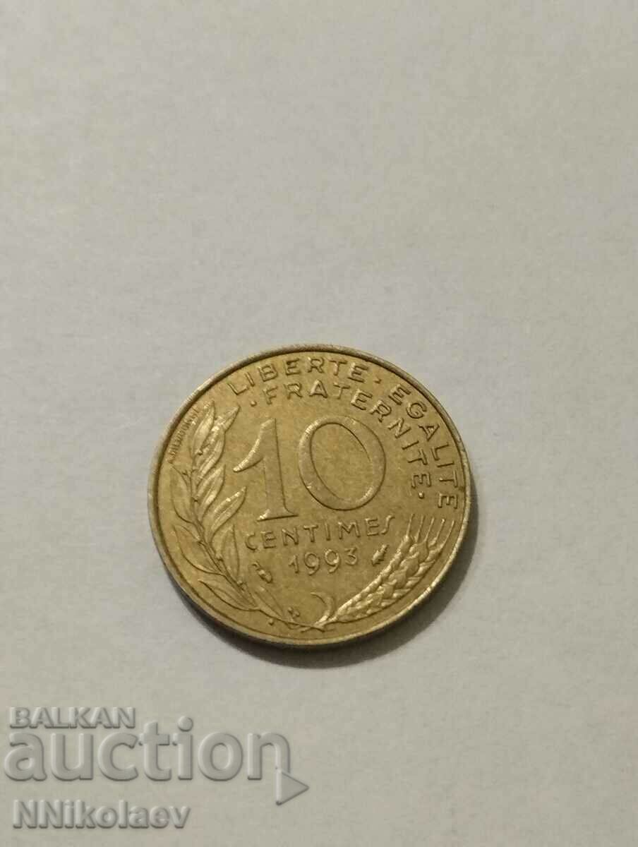 Франция 10 сантима 1993г.