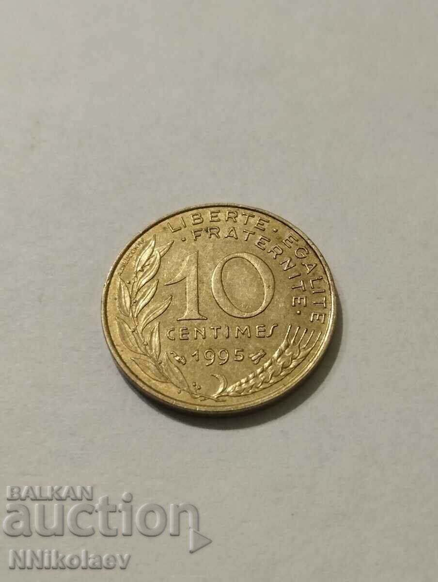 Франция 10 сантима 1995г.