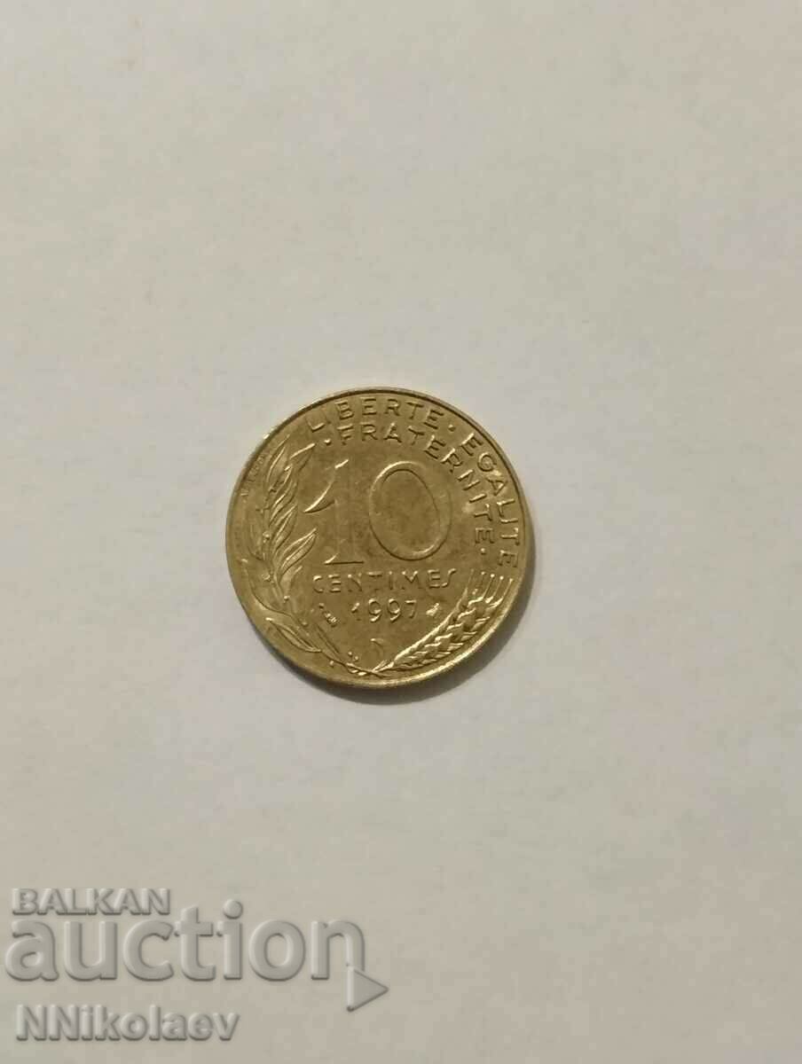 France 10 centimes 1997 with price 1.00 BGN | € 0.51