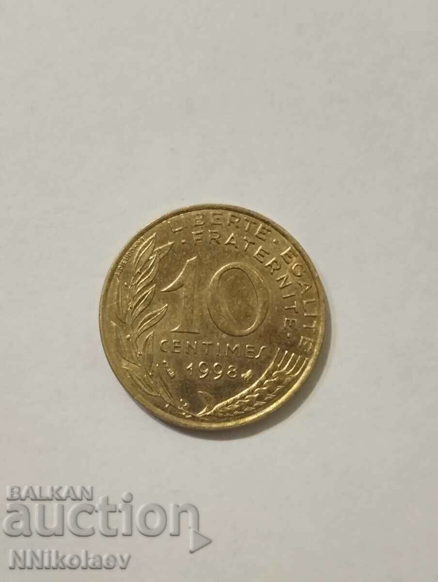 France 10 centimes 1998 with price 1.00 BGN | € 0.51