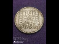 10 silver francs 1934