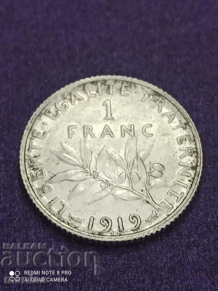 1 silver franc 1919