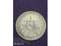 1 сребърен франк 1909 година