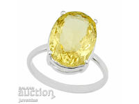 SILVER RING WITH HELIODOR (YELLOW BERYL) 7.96 ct.