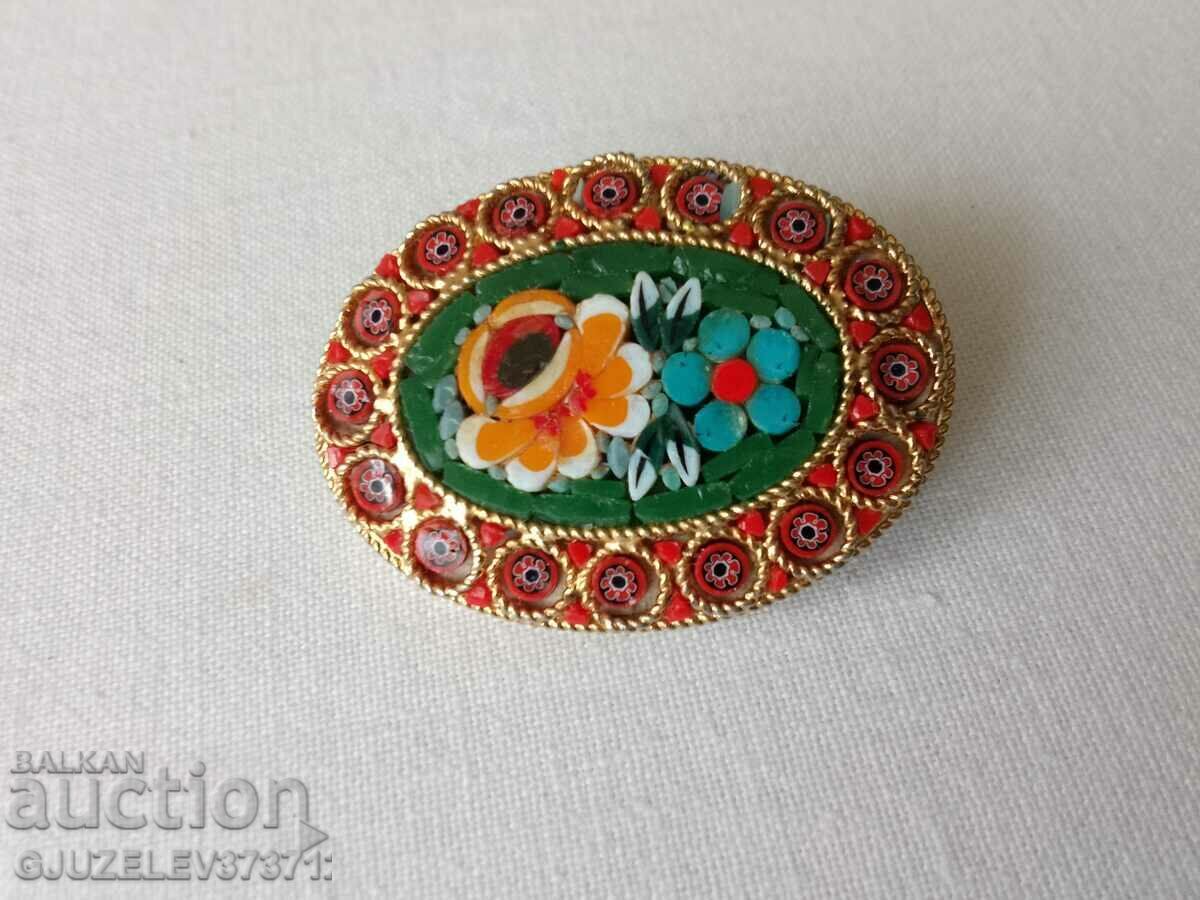 Auction Vintage Italian Floral Oval Needlework Micro Mosaic Auction Vintage Italian Floral Oval Needlework Micro Mosaic