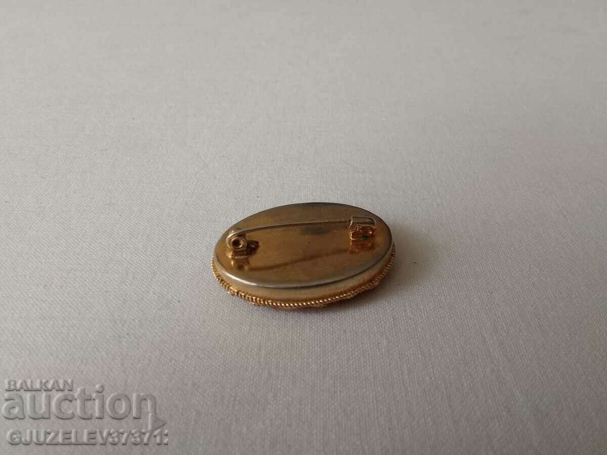 Delivery of Vintage Italian Floral Oval Needlework Micro Mosaic Delivery of Vintage Italian Floral Oval Needlework Micro Mosaic