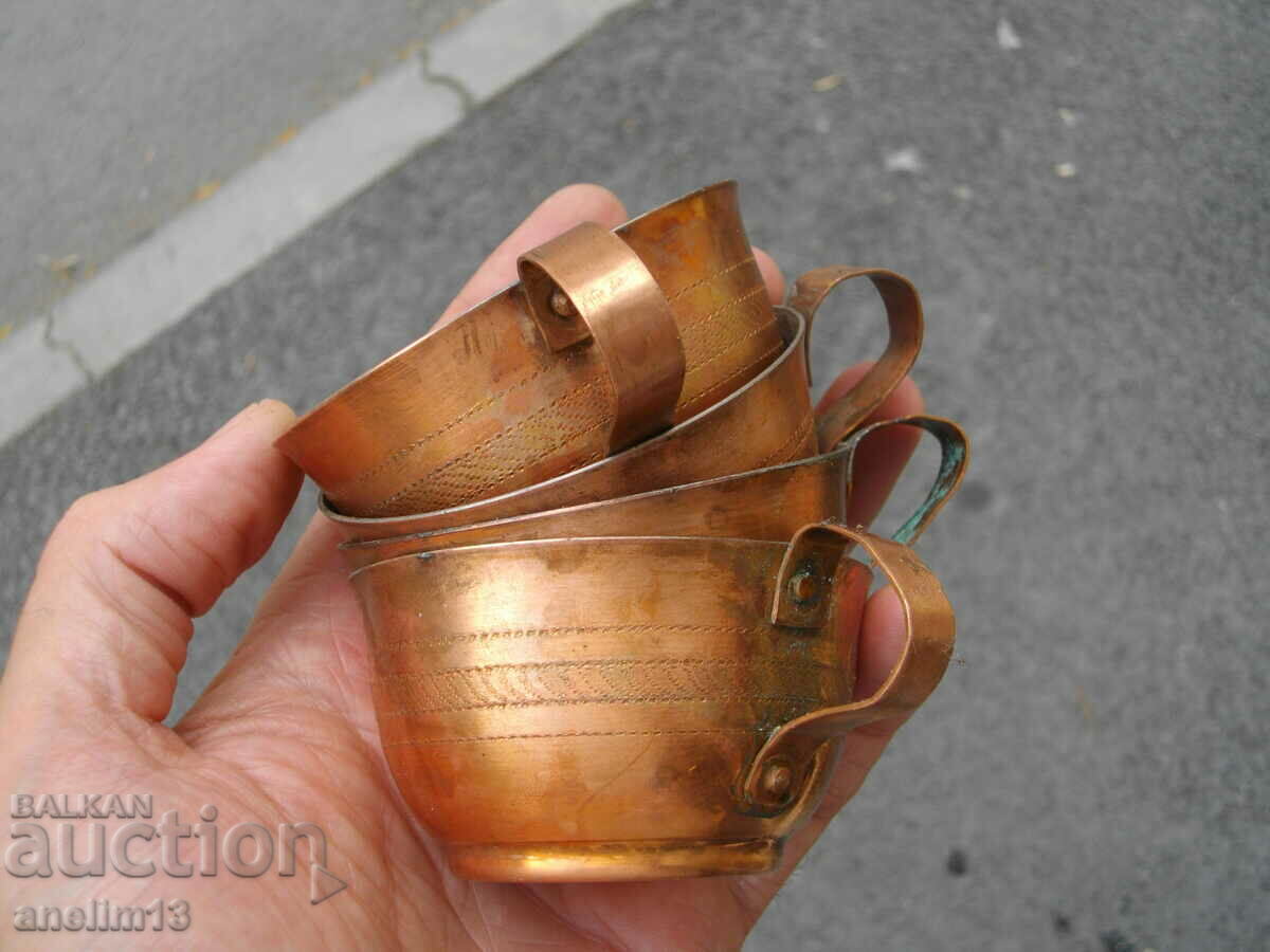 COPPER CUPS FOR COFFEE OR TEA - 5 COPPER CUPS FOR COFFEE OR TEA - 5