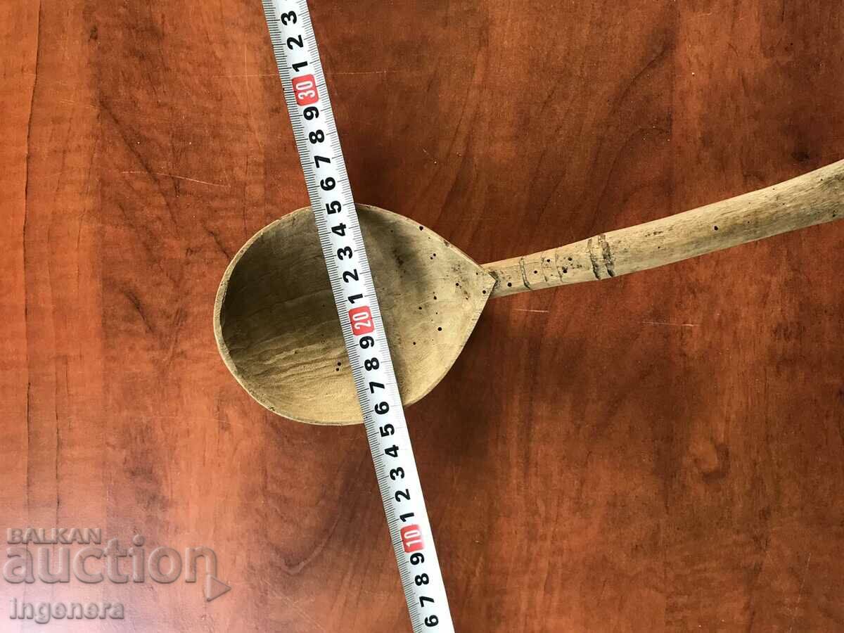 WOODEN SPOON ANTIQUE HAND CARVED LARGE - 7 WOODEN SPOON ANTIQUE HAND CARVED LARGE - 7