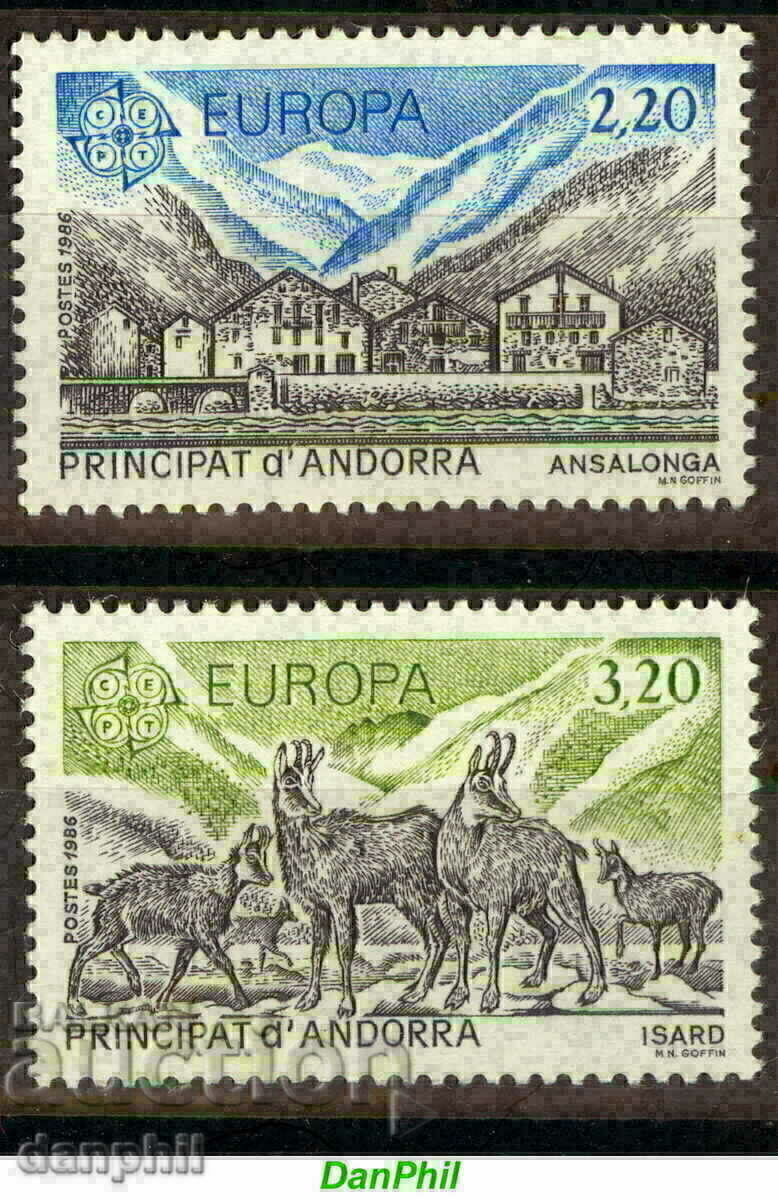French Andorra 1986 Europe CEPT (**) clean, unstamped