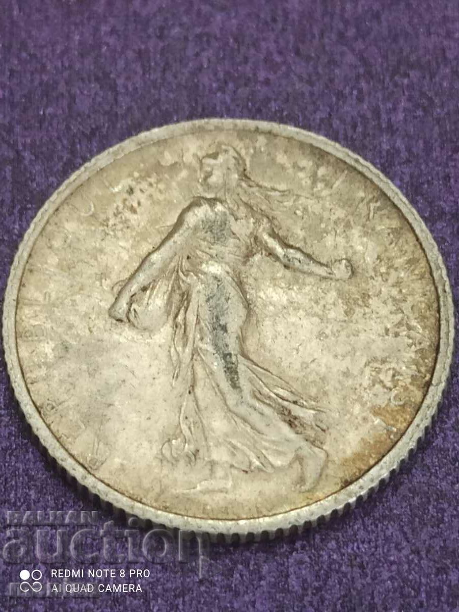 1 franc 1916 silver with price 30.00 BGN | € 15.34