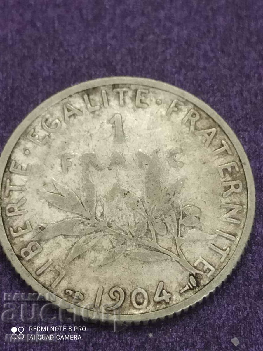 1 franc argint anul 1904