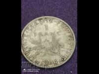 1 франк 1904 година сребро