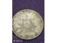 1 franc 1904 year silver
