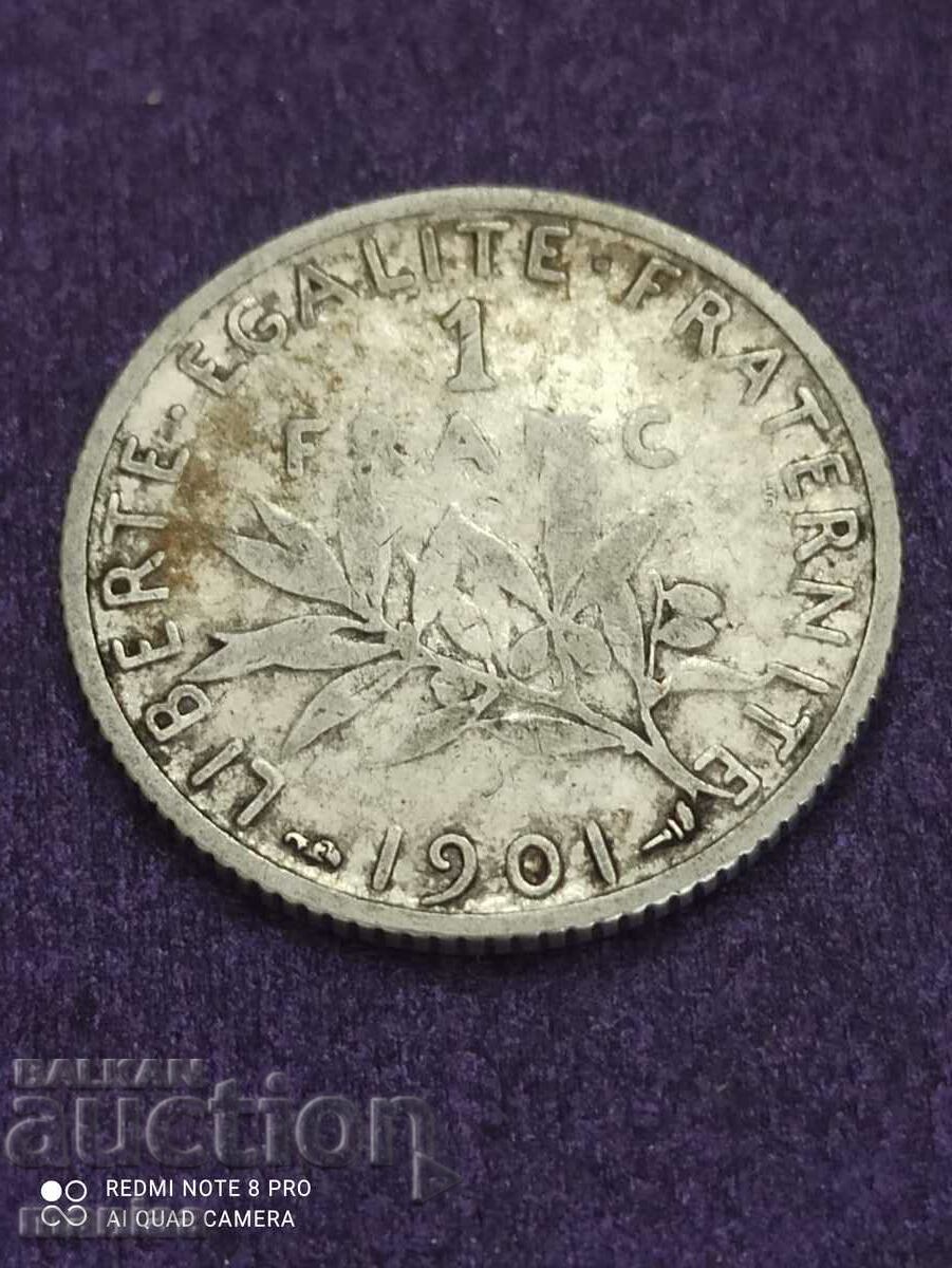 1 franc 1901 silver 1 franc 1901 silver