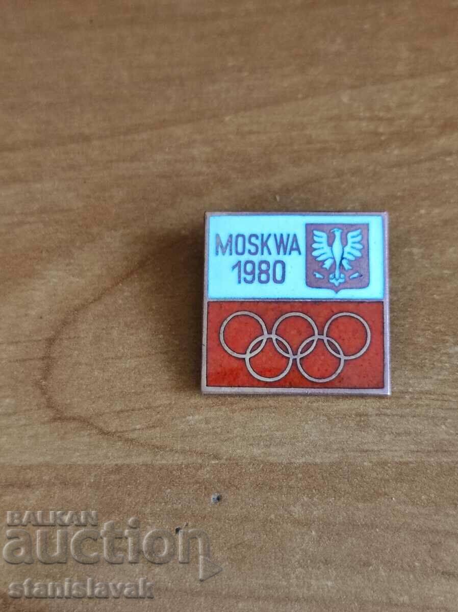 Polish badge Olympics Moscow 80