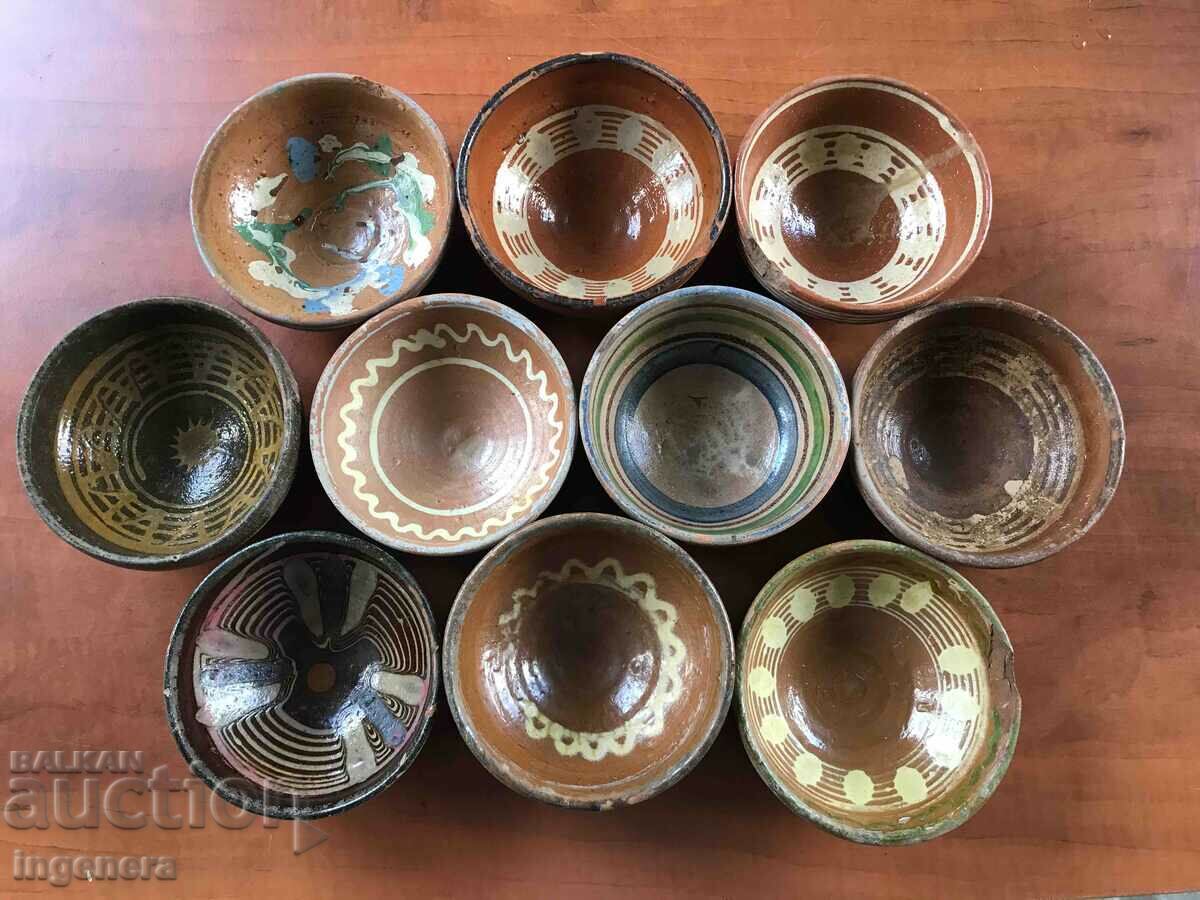 OLD POTTERY DEEP BEAN BOWL - 7 OLD POTTERY DEEP BEAN BOWL - 7