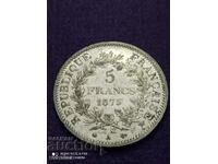 5 francs 1875 year silver