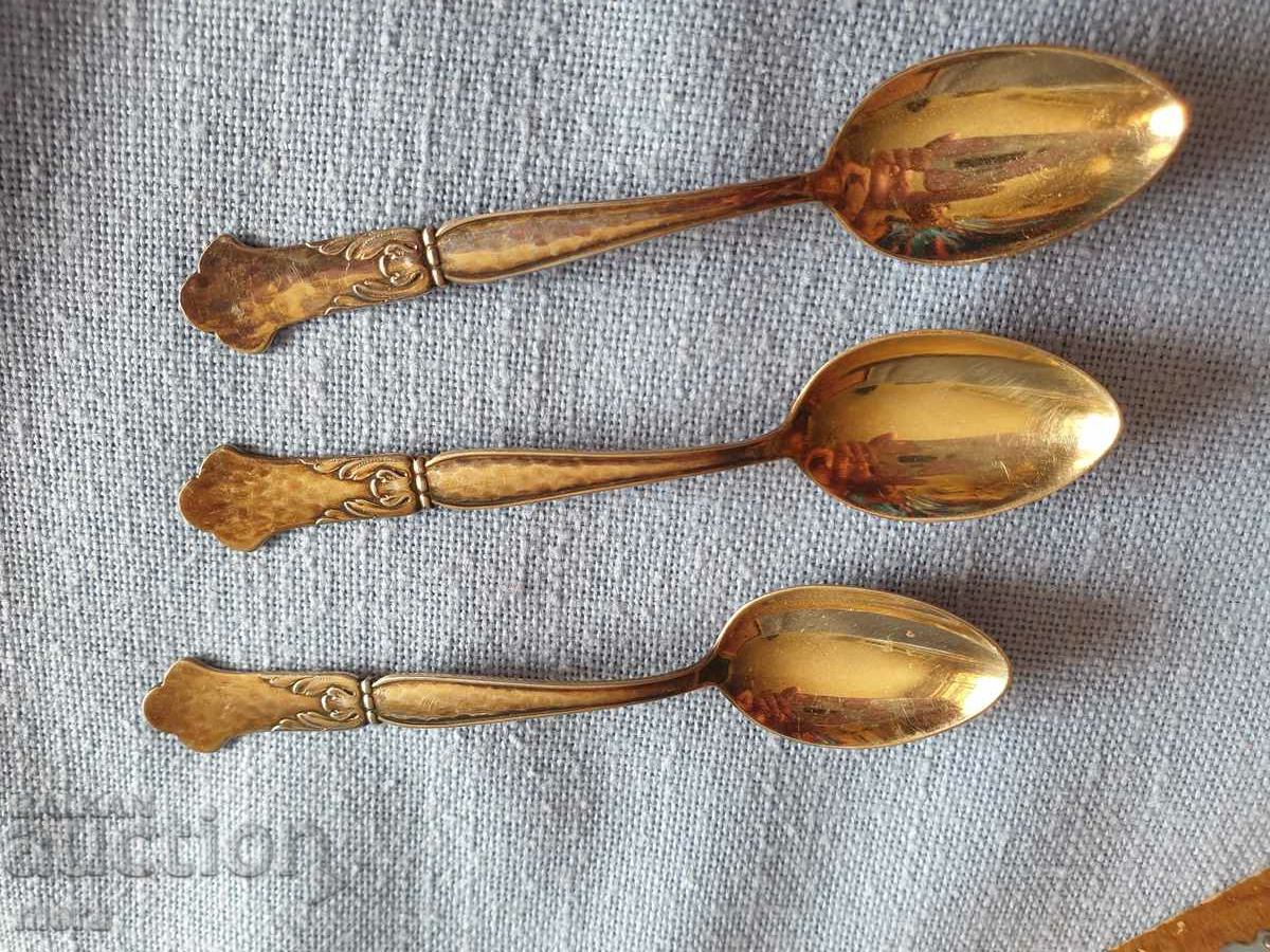 Antique gold plated coffee spoons - 7 Antique gold plated coffee spoons - 7