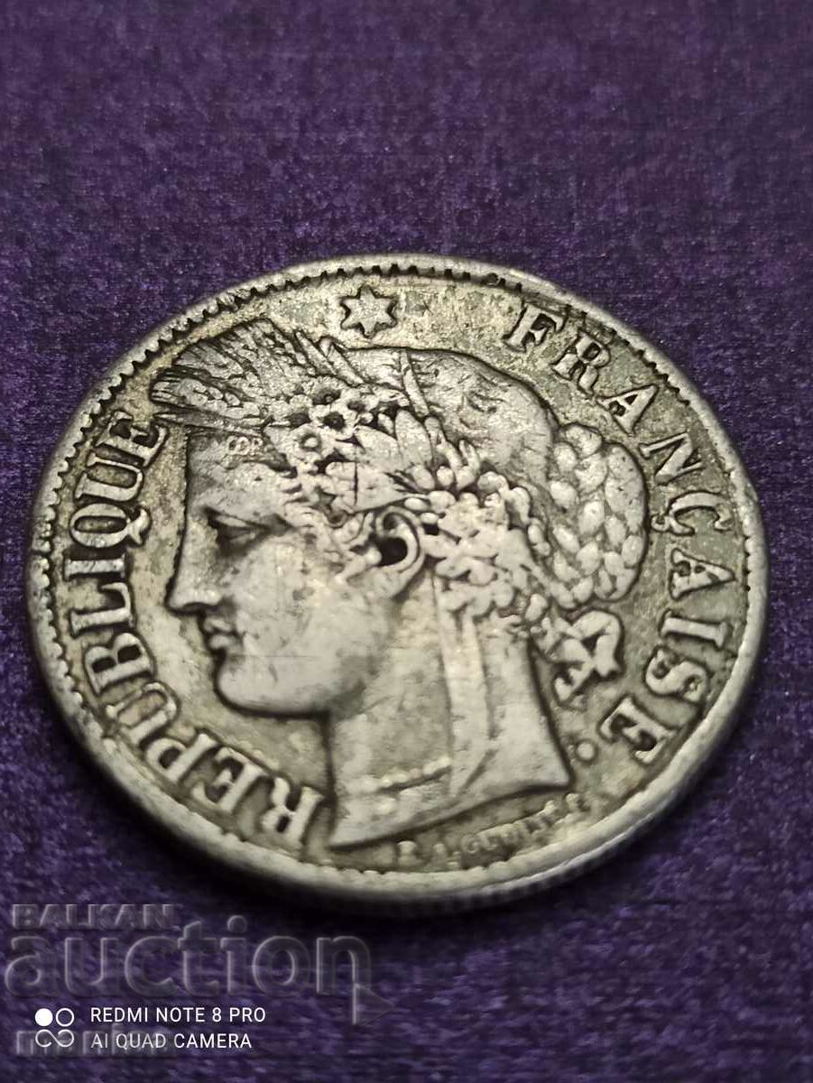 2 francs 1871 silver
