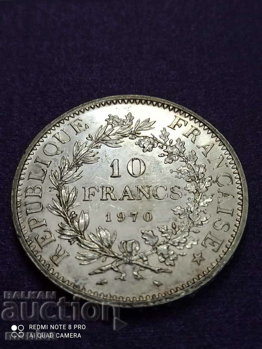 10 франка 1970 година сребро