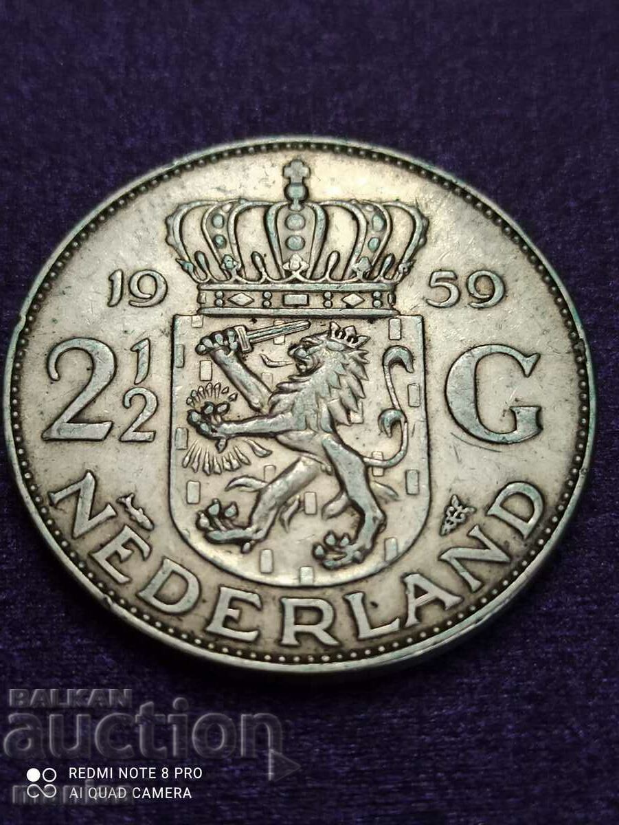 2 1/2 gulden 1959 silver 2 1/2 gulden 1959 silver