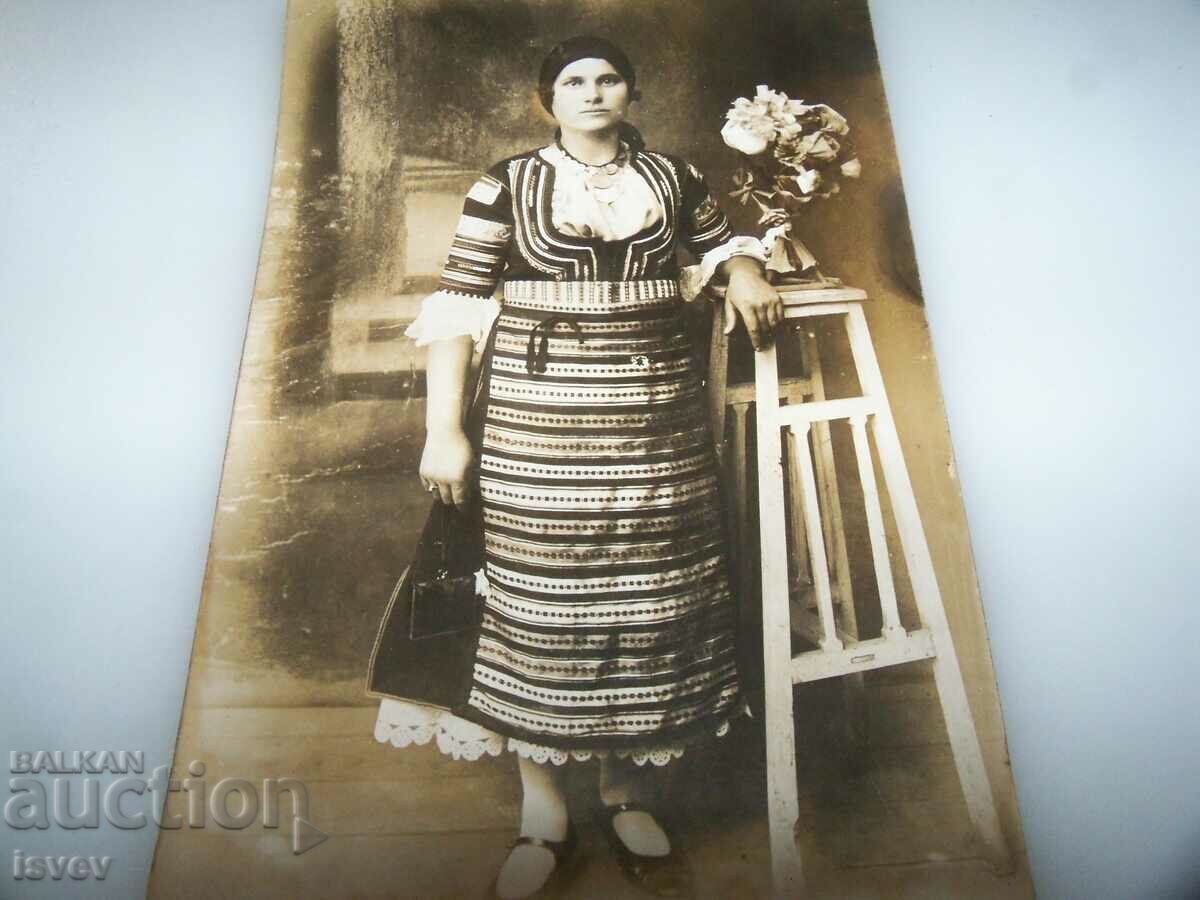 Old photo postcard of a woman in a costume with price 10.00 BGN | € 5.11 Old photo postcard of a woman in a costume with price 10.00 BGN | € 5.11