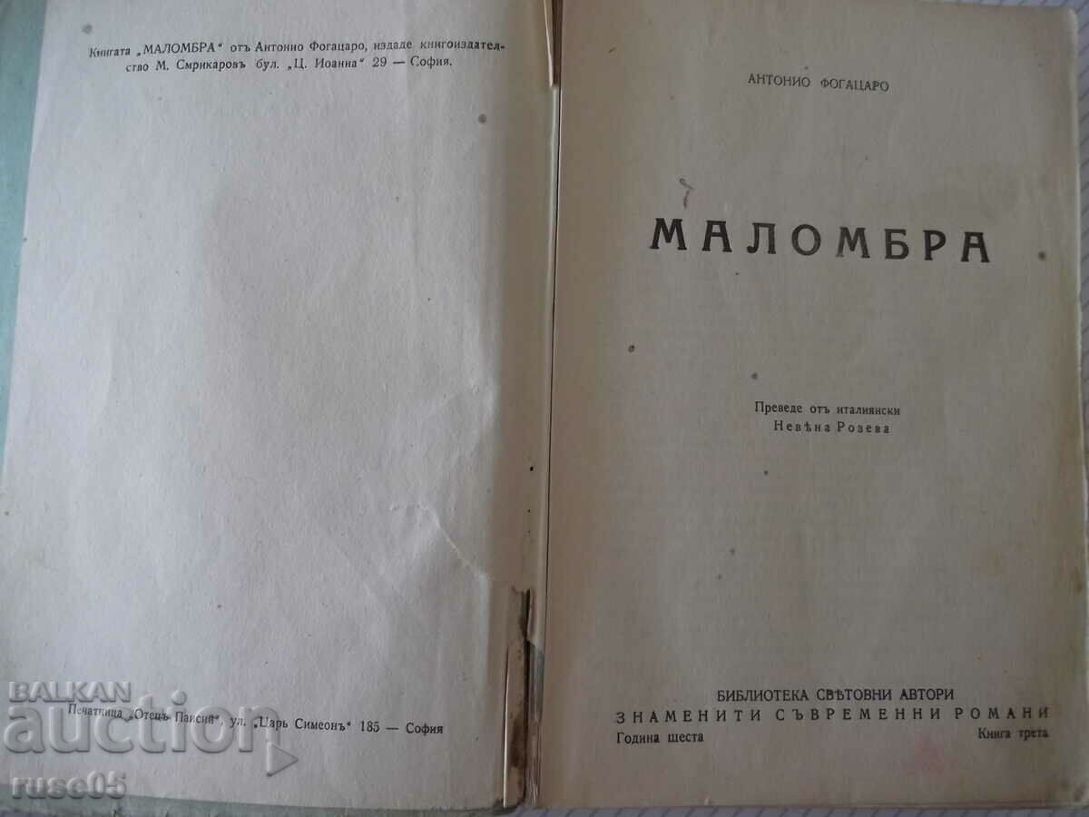 Auction Book "Malombra - Antonio Fogazzaro" - 372 pages. Auction Book "Malombra - Antonio Fogazzaro" - 372 pages.