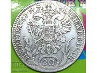 20 кройцера 1783 Австрия Йозеф II сребро - рядка