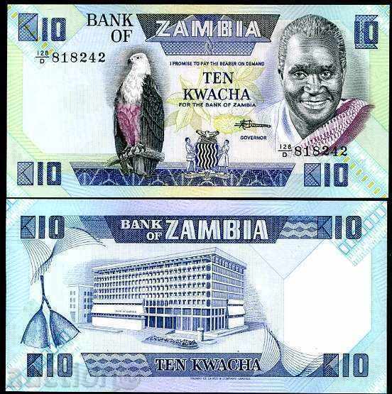 +++ ZAMBIA 10 kwacha R 26f 1980-1988 UNC +++