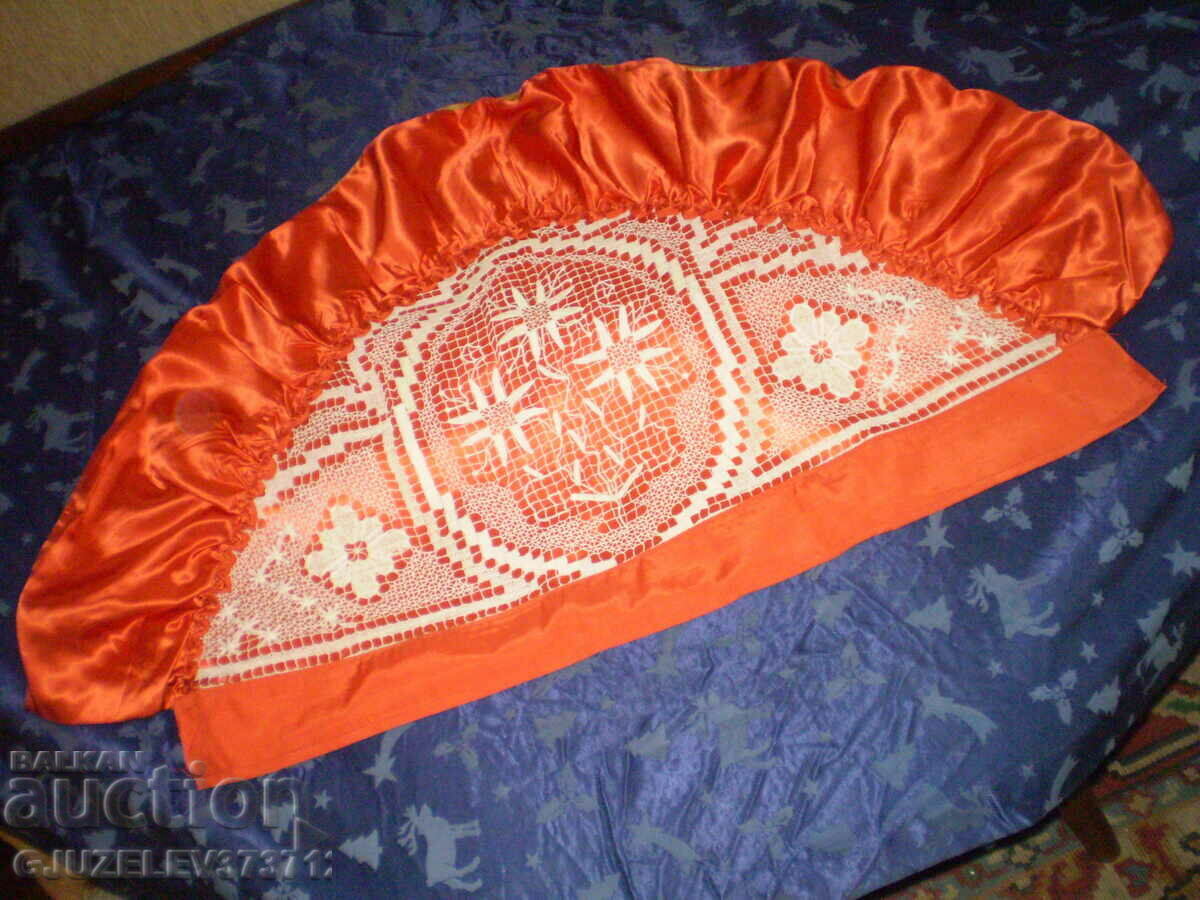 Retro handmade cushion fillet red satin - 5 Retro handmade cushion fillet red satin - 5