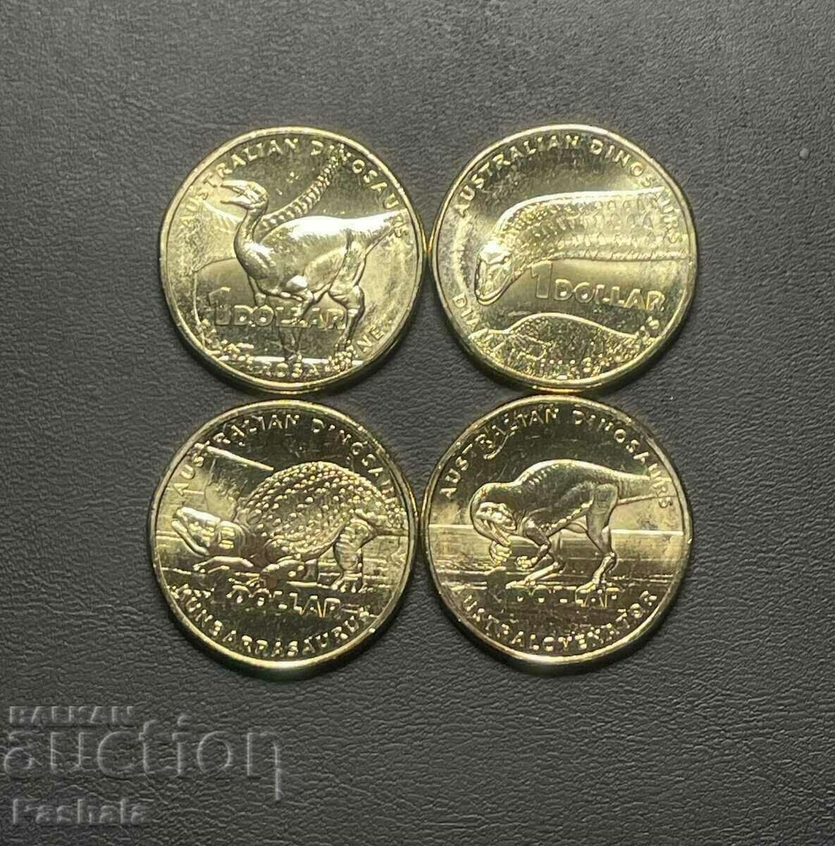 Australia 1 Dollar 2022 Dinosaurs 4 Coins