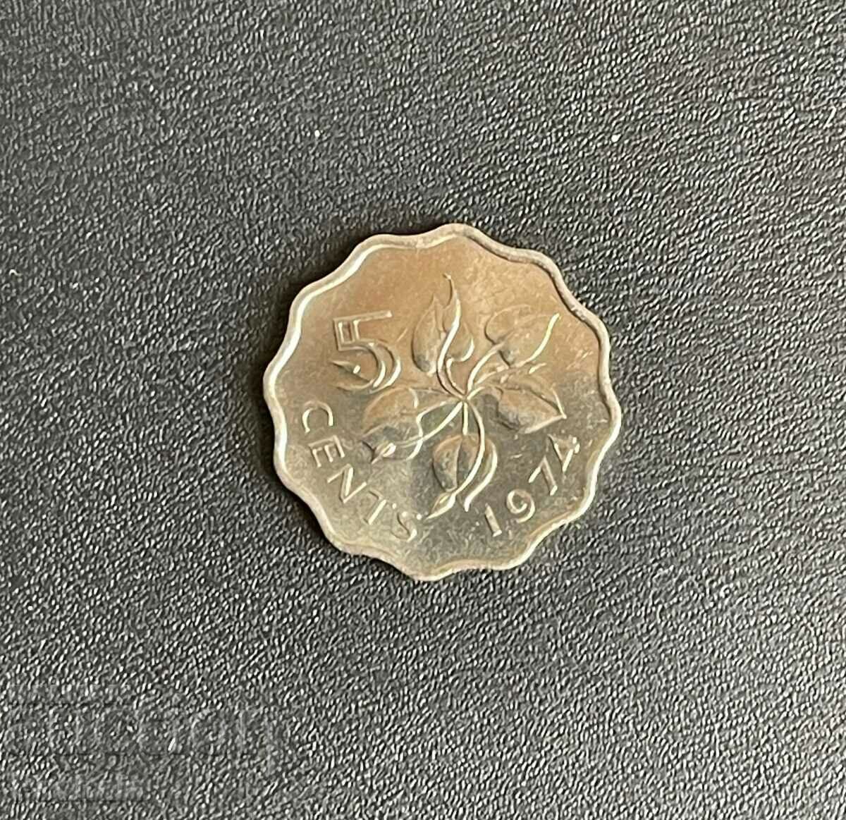 Swaziland 5 cents 1974