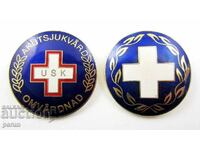 Suedia-Asistență medicală de urgență-Crucea roșie-Lot de 2 insigne-Top