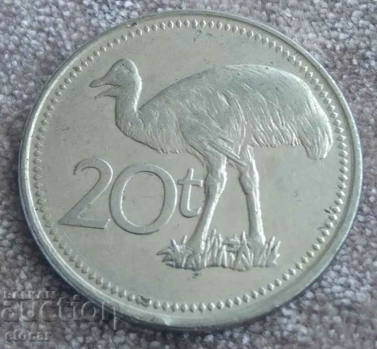 20 Toea Papua New Guinea 2006 with price 6.00 BGN | € 3.07 20 Toea Papua New Guinea 2006 with price 6.00 BGN | € 3.07