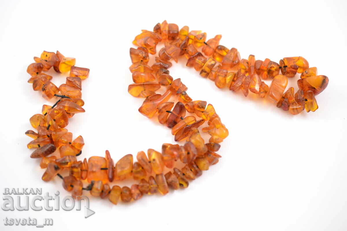 Auction  Antique necklace, necklace amber 25.8 g