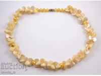 Antique necklace, mother of pearl necklace 67.6 g