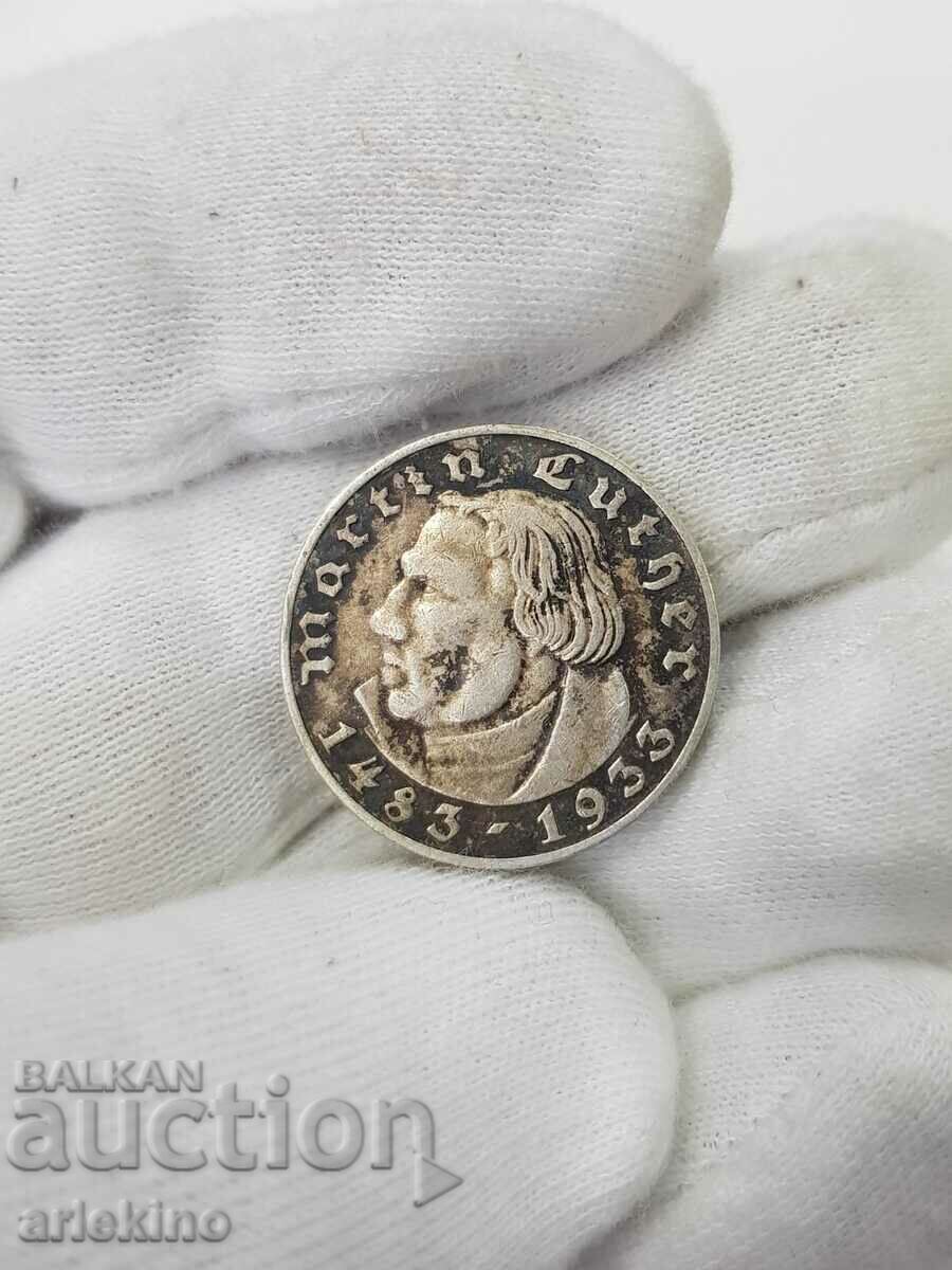 Very Rare German 2 Mark Martin Luther 1483-1933 Coin with price 120.00 BGN | € 61.36 Very Rare German 2 Mark Martin Luther 1483-1933 Coin with price 120.00 BGN | € 61.36
