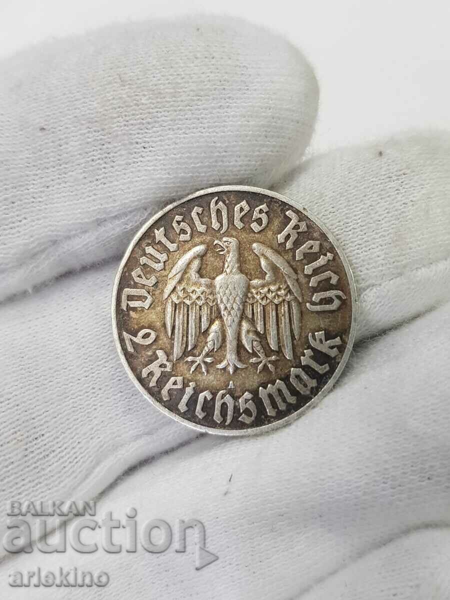 Very Rare German 2 Mark Martin Luther 1483-1933 Coin - 5 Very Rare German 2 Mark Martin Luther 1483-1933 Coin - 5