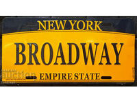 Metal Sign NEW YORK BROADWAY USA