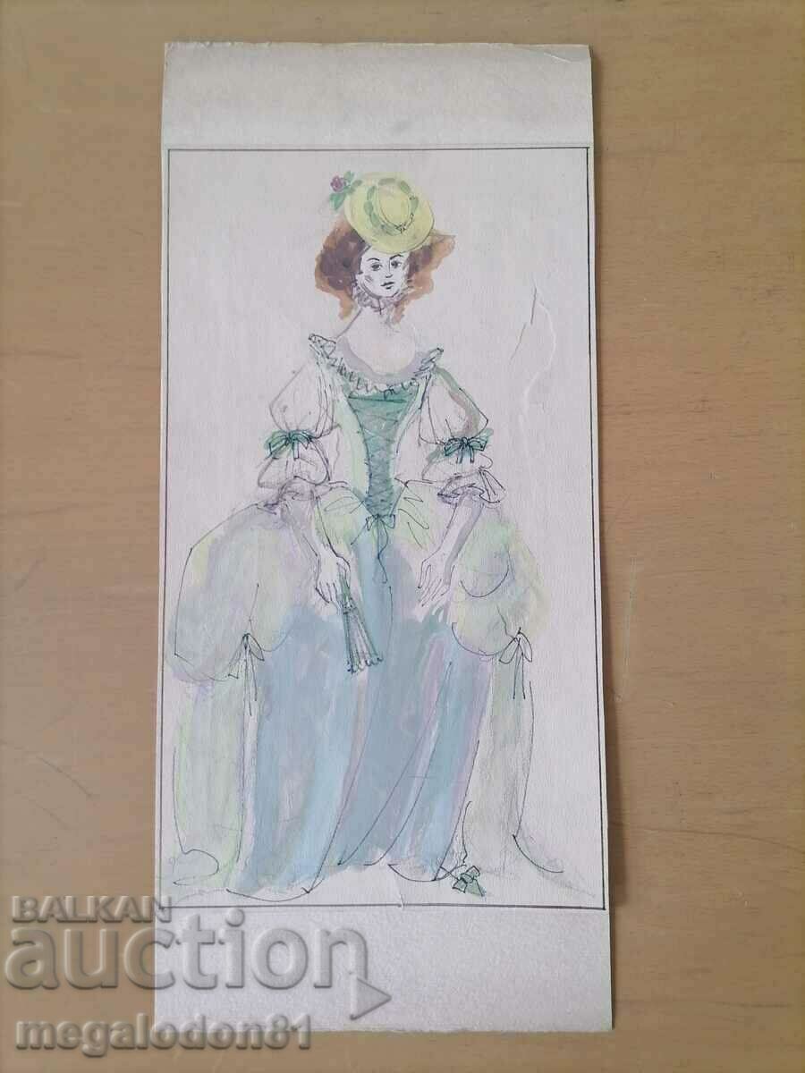 Sketch, drawing - opera costume, project