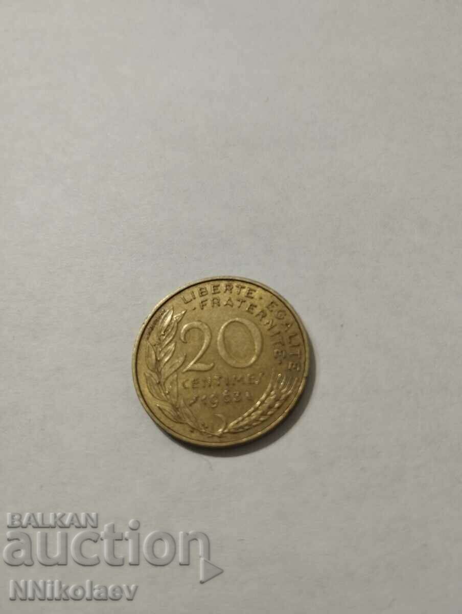 France 20 centimes 1963 with price 1.00 BGN | € 0.51 France 20 centimes 1963 with price 1.00 BGN | € 0.51