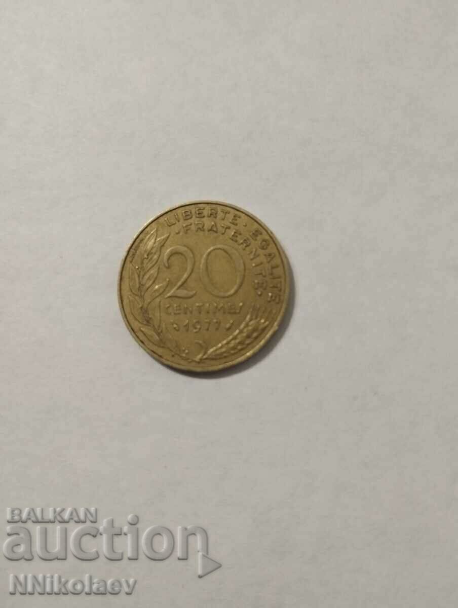 France 20 centimes 1977 with price 1.00 BGN | € 0.51 France 20 centimes 1977 with price 1.00 BGN | € 0.51