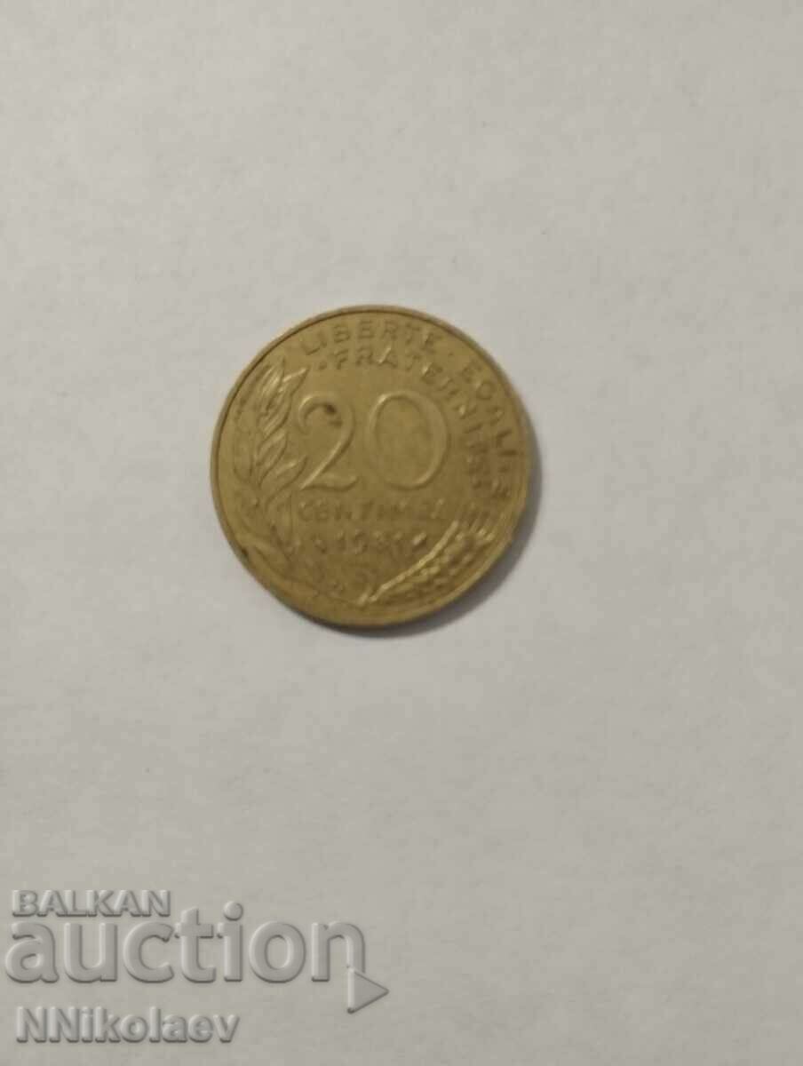 France 20 centimes 1981 with price 1.00 BGN | € 0.51
