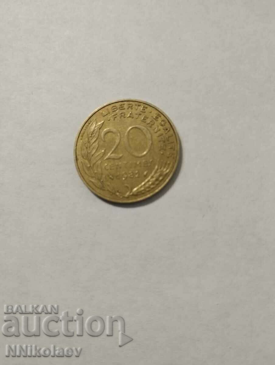 France 20 centimes 1982 with price 1.00 BGN | € 0.51 France 20 centimes 1982 with price 1.00 BGN | € 0.51
