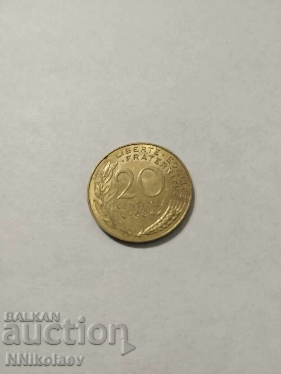 France 20 centimes 1984 with price 1.00 BGN | € 0.51 France 20 centimes 1984 with price 1.00 BGN | € 0.51